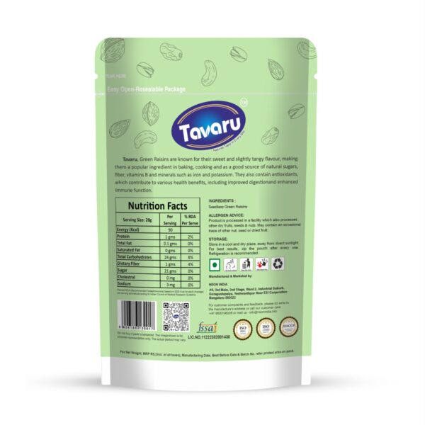 Premium Seedless Green Raisins - Image 2